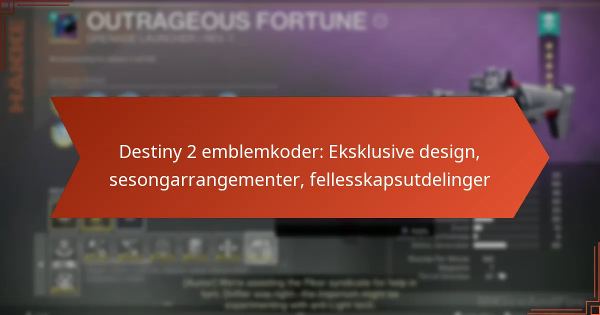 Destiny 2 emblemkoder: Eksklusive design, sesongarrangementer, fellesskapsutdelinger